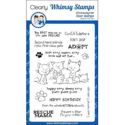Whimsy Stamps Deb Davis Clear Stamps - Adopt Don't Shop CATS